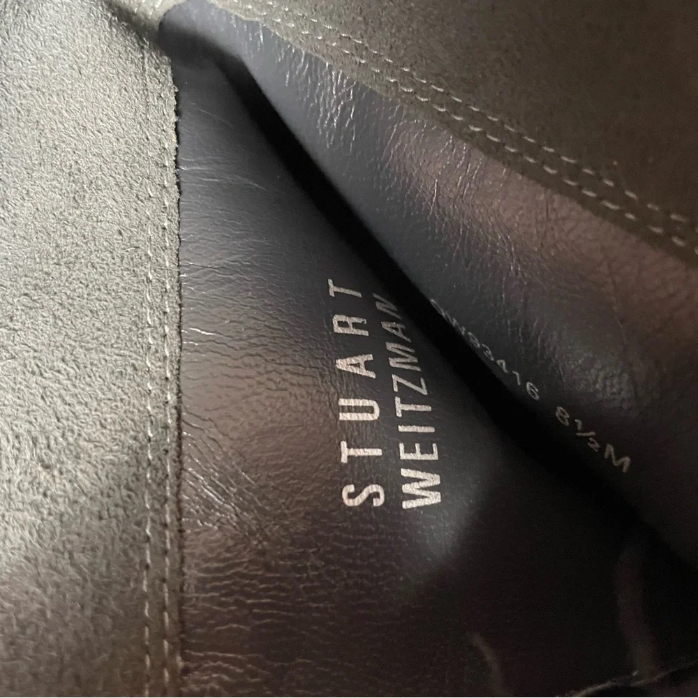 New Stuart Weitzman Lander Over-the-knee Wedge Boots In Slate Size 8.5